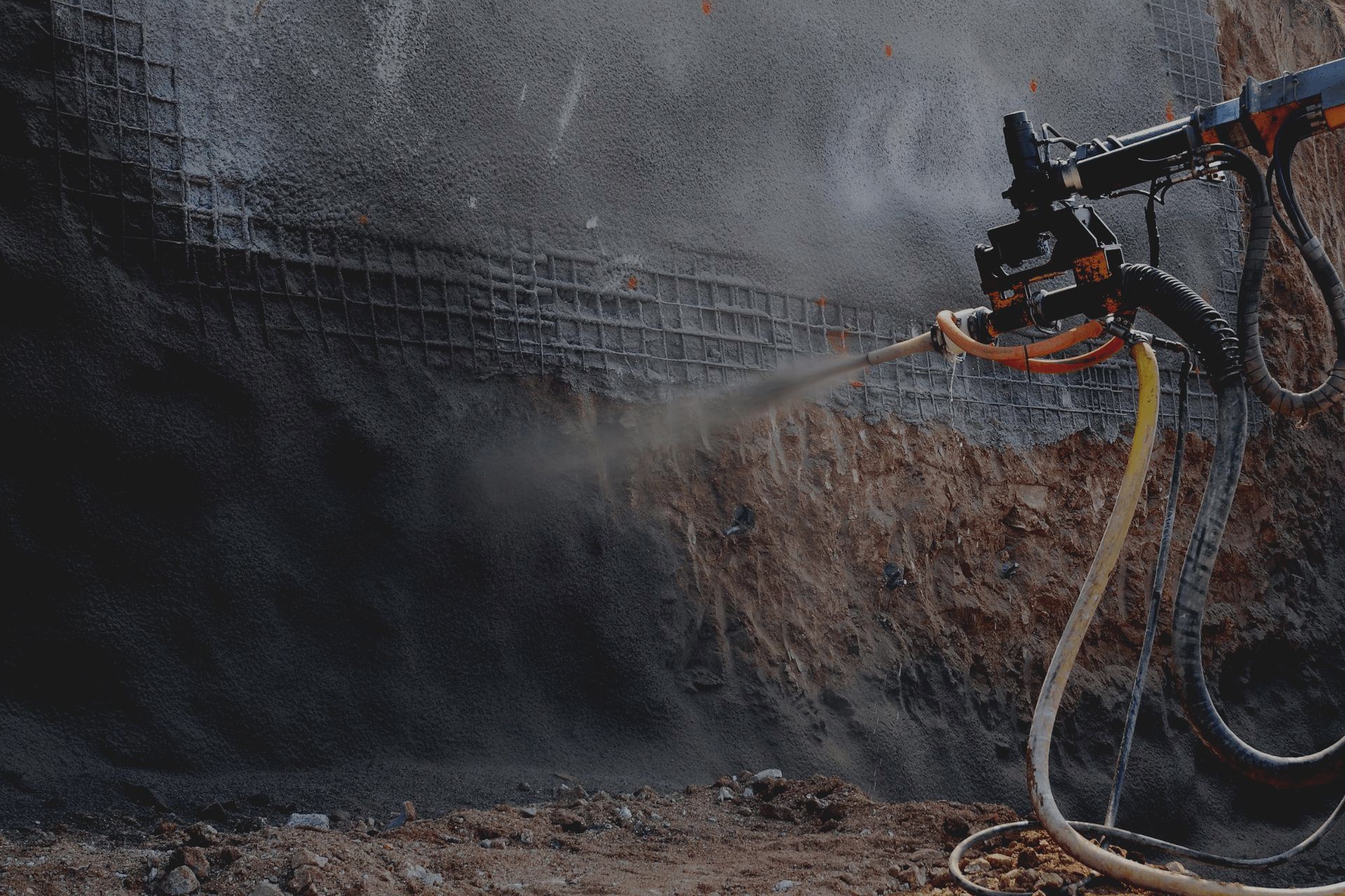 Мокрое торкретирование поверхности